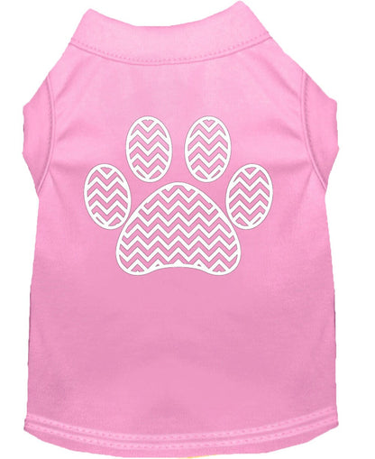 Pet Dog & Cat Shirt Screen Printed, "Chevron Paw"