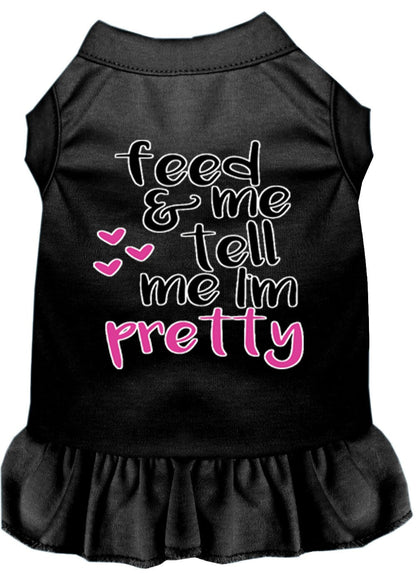 Vestido para perros y gatos con serigrafía "Feed Me &amp; Tell Me I'm Pretty"