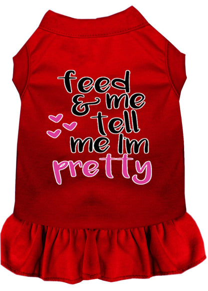 Vestido para perros y gatos con serigrafía "Feed Me &amp; Tell Me I'm Pretty"