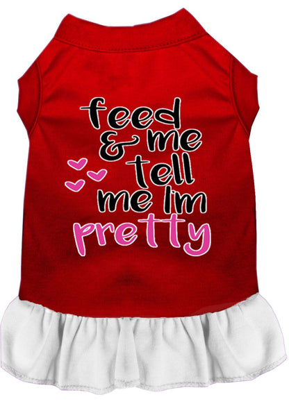 Vestido para perros y gatos con serigrafía "Feed Me &amp; Tell Me I'm Pretty"