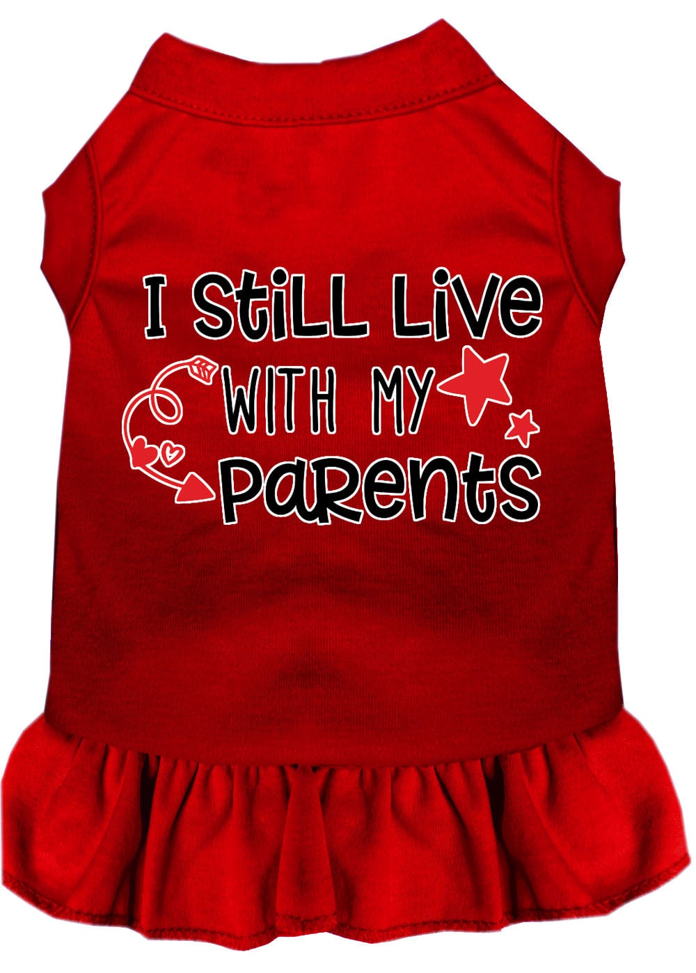 Dog Dress, Pet Dog & Cat Dress Screen Printed, "I Still Live With My Parents"