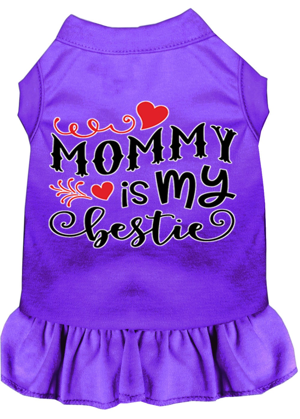 Pet Dog & Cat Dress Screen Printed, "Mommy Is My Bestie"