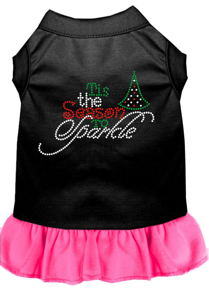 Christmas Pet Dog & Cat Dress Rhinestone, "Tis The Season To Sparkle"