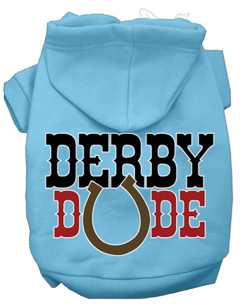 Sudadera con capucha para mascotas, perros y gatos serigrafiada con el texto "Derby Dude"