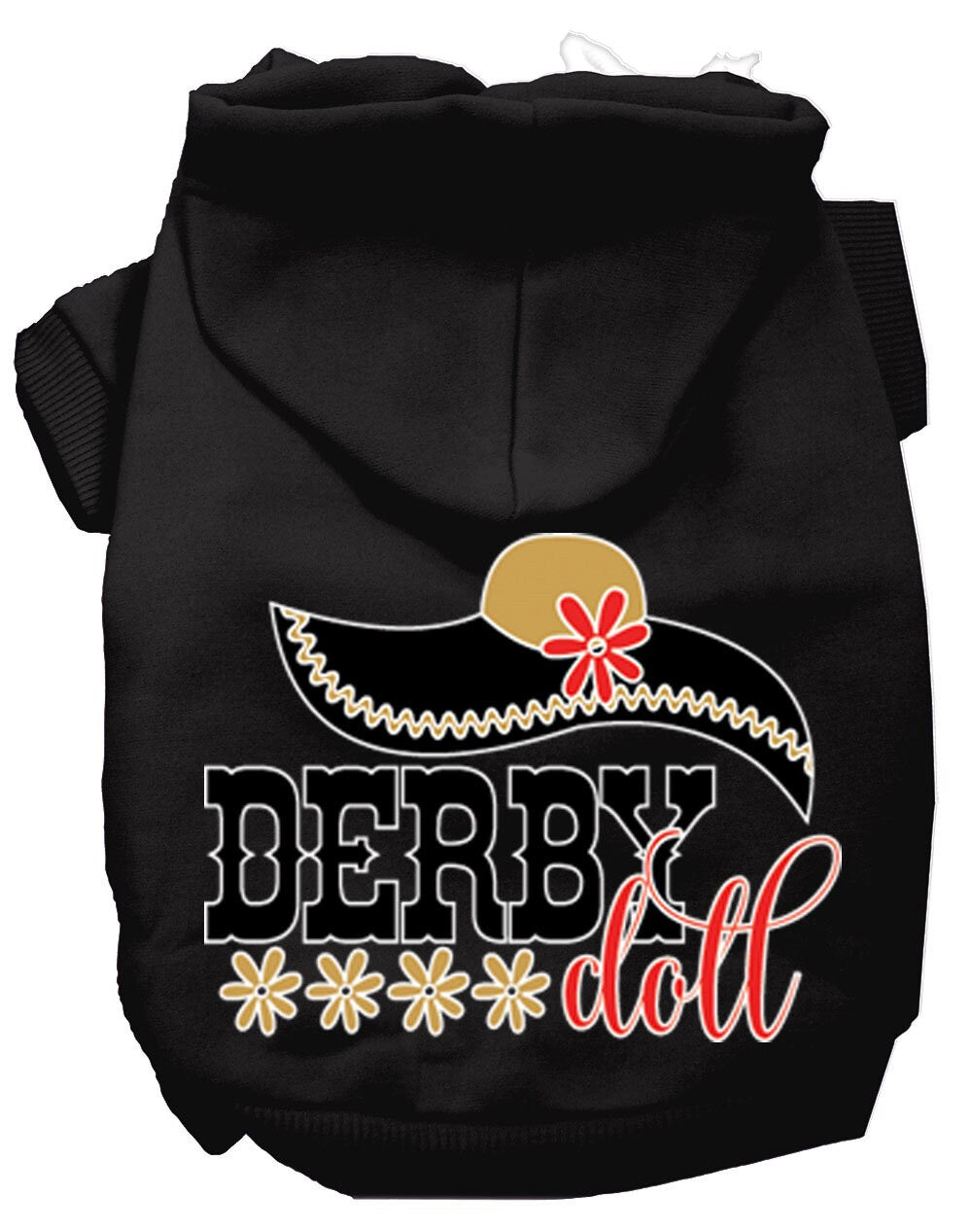 Sudadera con capucha para mascotas, perros y gatos serigrafiada, "Derby Doll"