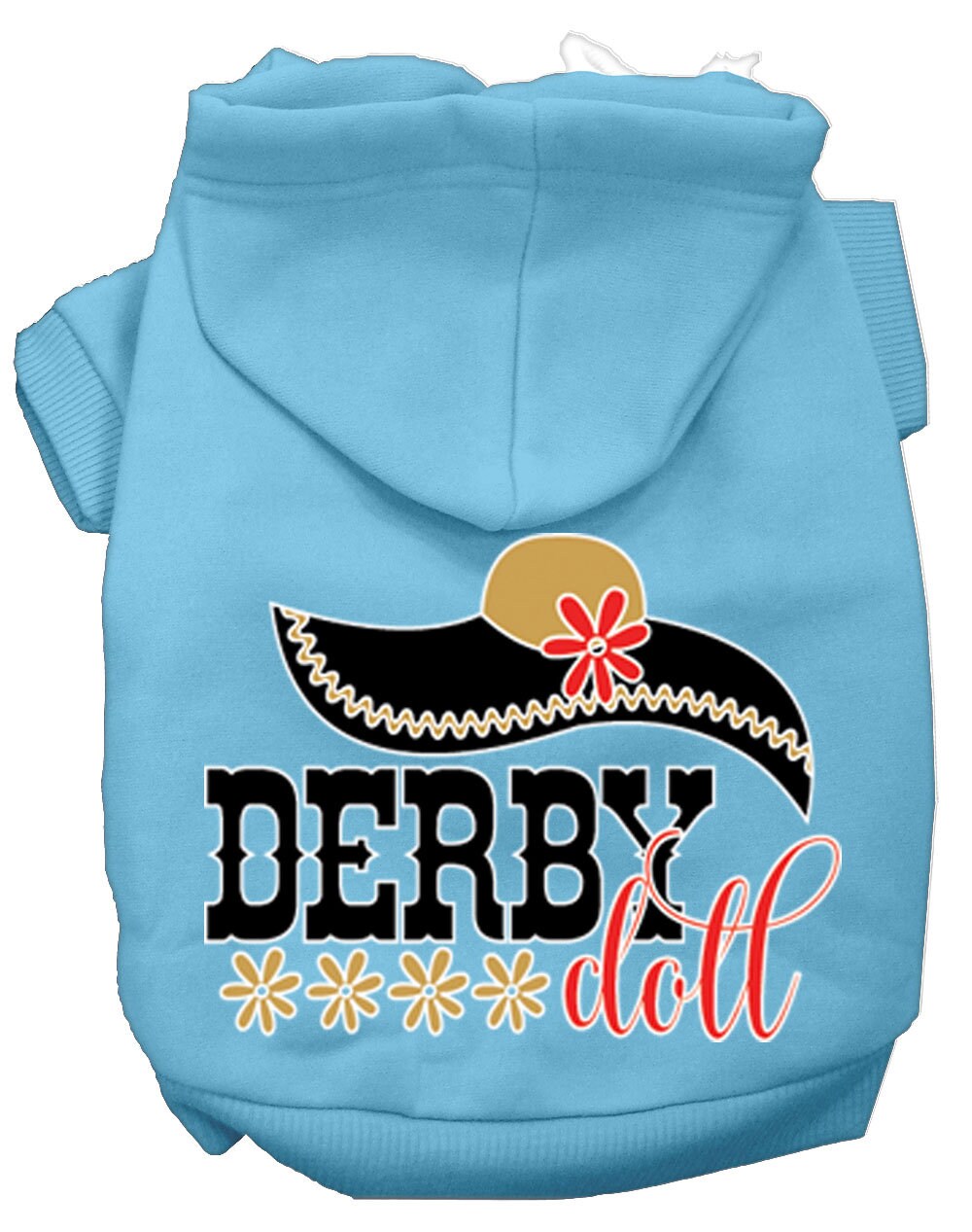 Sudadera con capucha para mascotas, perros y gatos serigrafiada, "Derby Doll"