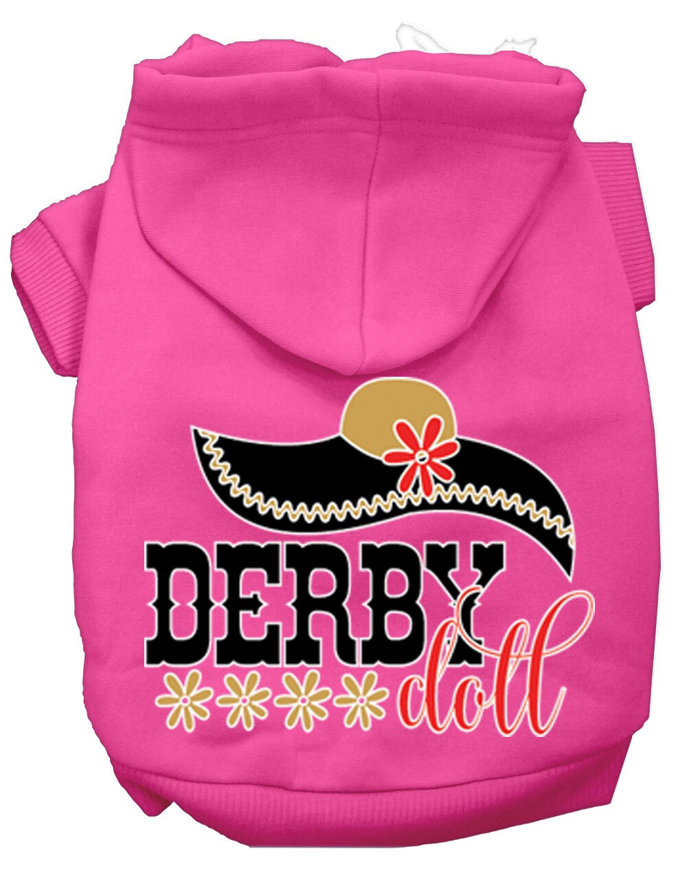 Sudadera con capucha para mascotas, perros y gatos serigrafiada, "Derby Doll"