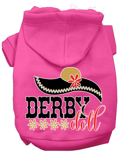 Sudadera con capucha para mascotas, perros y gatos serigrafiada, "Derby Doll"