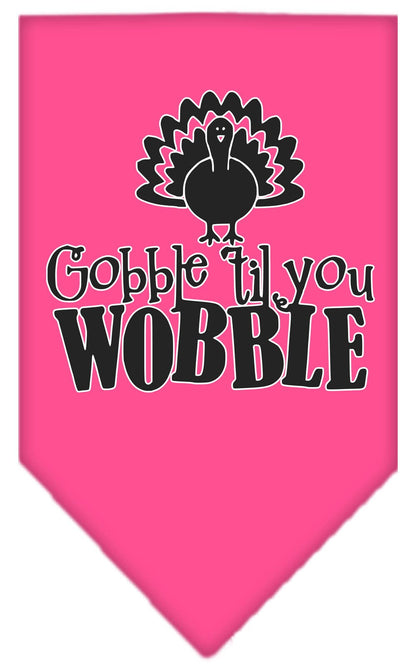 Pet and Dog Bandana Screen Printed, "Gobble Til You Wobble"