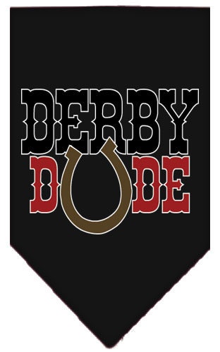 Bandana para mascotas y perros serigrafiada con la frase "Derby Dude"