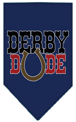 Bandana para mascotas y perros serigrafiada con la frase "Derby Dude"