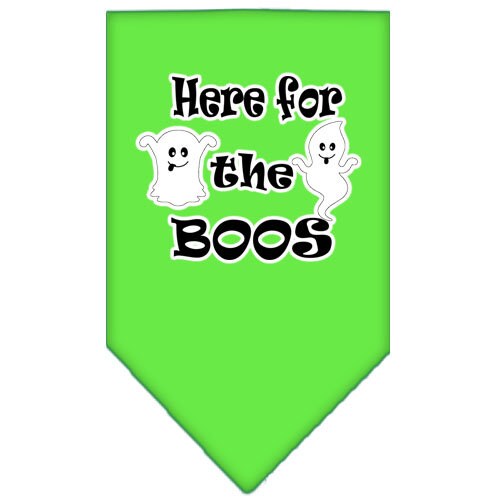 Bandana para perros y mascotas de Halloween serigrafiada con la frase "Here For The Boos"