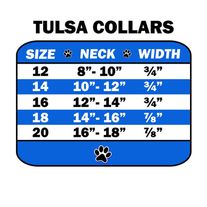 Collar de cocodrilo de diseño para perros, cachorros y mascotas, "Tulsa Plain 3/4" de ancho"