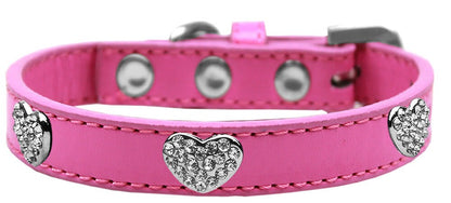 Dog, Puppy & Pet Premium Collar, "Clear Crystal Heart"