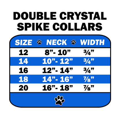 Dog, Puppy and Pet Ice Cream  Collar, "Double Crystal & Clear Spikes"