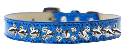 Dog, Puppy and Pet Ice Cream  Collar, "Double Crystal & Clear Spikes"