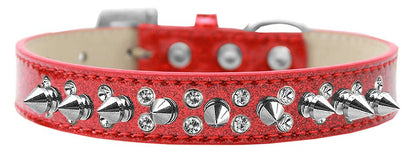 Dog, Puppy and Pet Ice Cream  Collar, "Double Crystal & Clear Spikes"