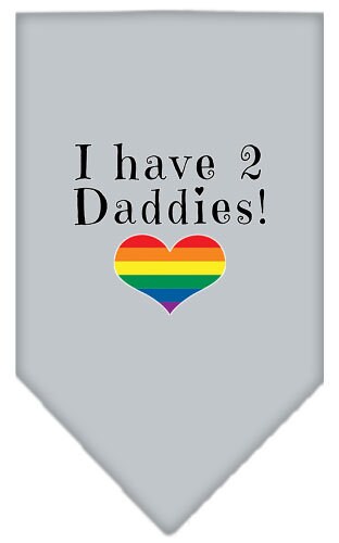 Pet and Dog Bandana Screen Printed, "I Have 2 Daddies"