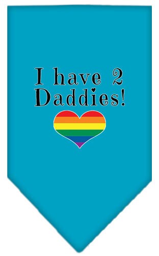 Pet and Dog Bandana Screen Printed, "I Have 2 Daddies"