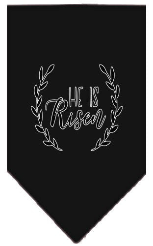 Bandana para mascotas y perros serigrafiada con la frase "He Is Risen"