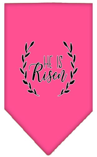 Bandana para mascotas y perros serigrafiada con la frase "He Is Risen"