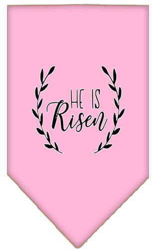 Bandana para mascotas y perros serigrafiada con la frase "He Is Risen"