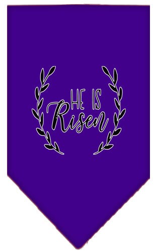 Bandana para mascotas y perros serigrafiada con la frase "He Is Risen"