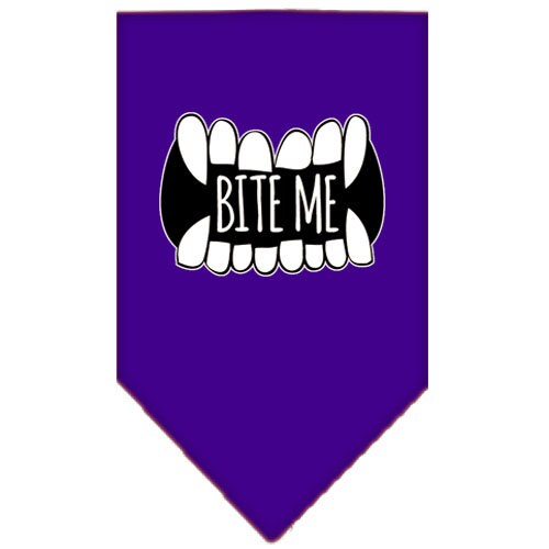 Bandana para mascotas y perros serigrafiada con la frase "Bite Me"