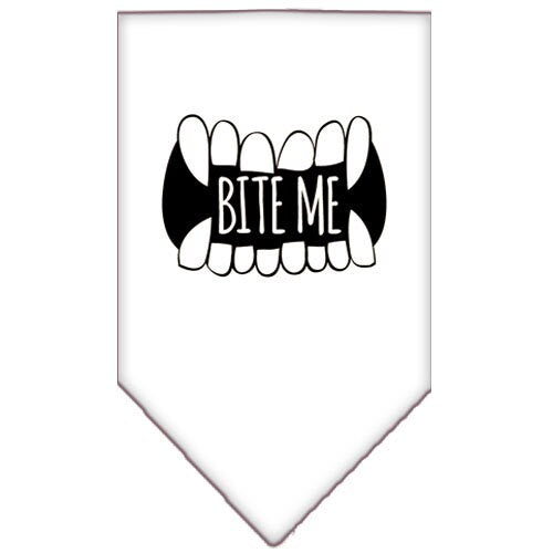 Bandana para mascotas y perros serigrafiada con la frase "Bite Me"