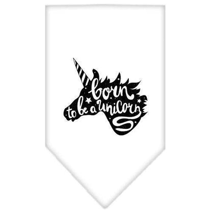 Bandana para mascotas y perros serigrafiada con la frase "Born To Be A Unicorn"