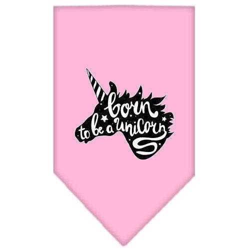 Bandana para mascotas y perros serigrafiada con la frase "Born To Be A Unicorn"