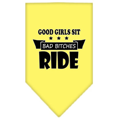 Bandana para mascotas y perros serigrafiada con la frase "Bitches Ride"