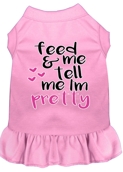 Vestido para perros y gatos con serigrafía "Feed Me &amp; Tell Me I'm Pretty"