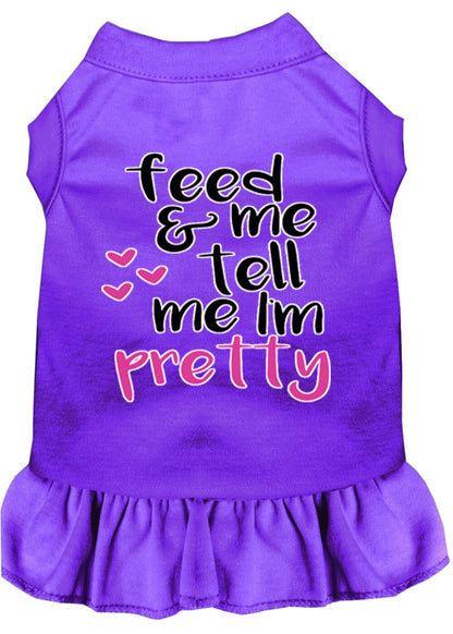 Vestido para perros y gatos con serigrafía "Feed Me &amp; Tell Me I'm Pretty"