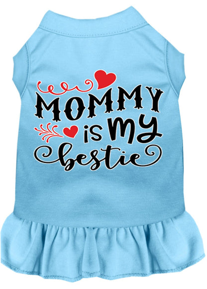 Pet Dog & Cat Dress Screen Printed, "Mommy Is My Bestie"