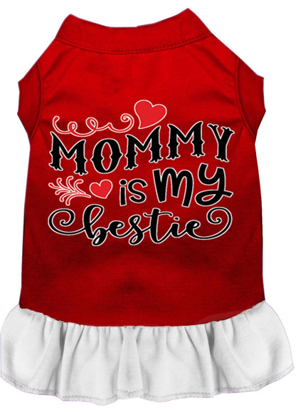 Pet Dog & Cat Dress Screen Printed, "Mommy Is My Bestie"