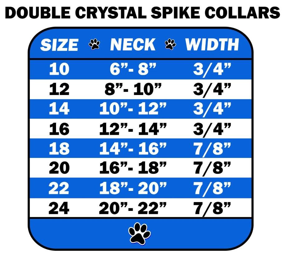 Collar con púas para perros y mascotas, "Púas blancas y de doble cristal"