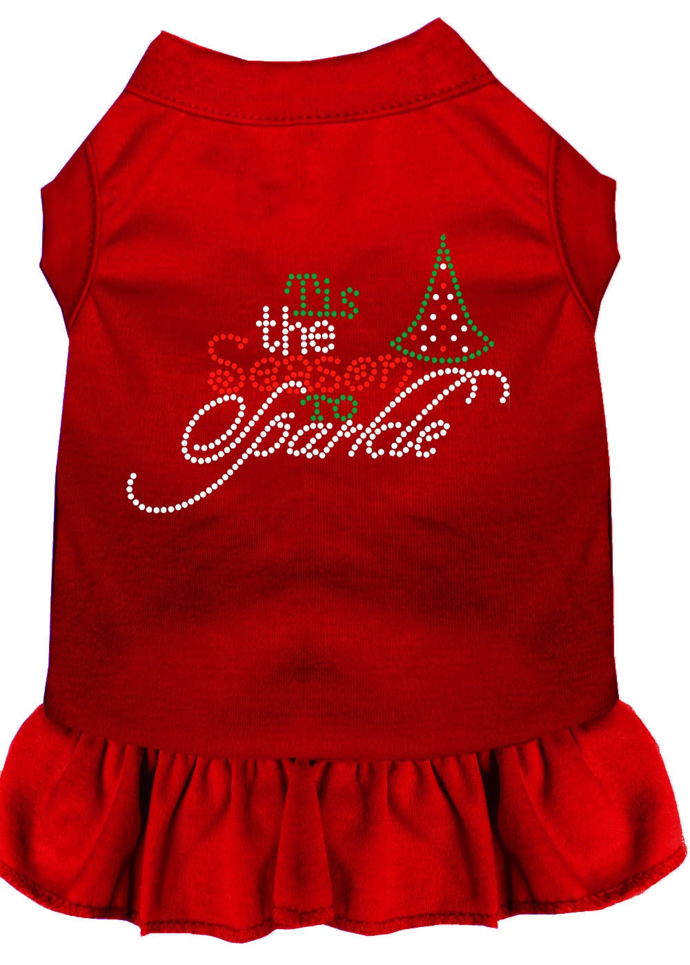 Christmas Pet Dog & Cat Dress Rhinestone, "Tis The Season To Sparkle"