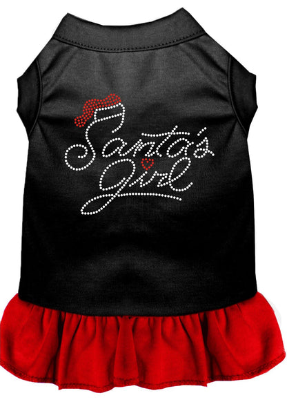 Christmas Pet Dog & Cat Dress Rhinestone, "Santa's Girl"