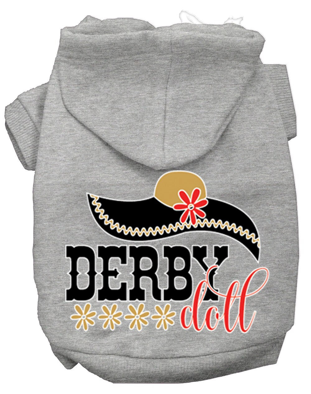 Sudadera con capucha para mascotas, perros y gatos serigrafiada, "Derby Doll"