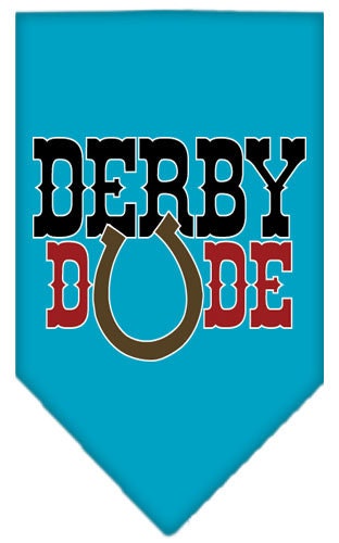 Bandana para mascotas y perros serigrafiada con la frase "Derby Dude"