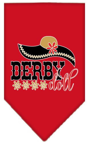 Pet and Dog Bandana Screen Printed, "Derby Doll"