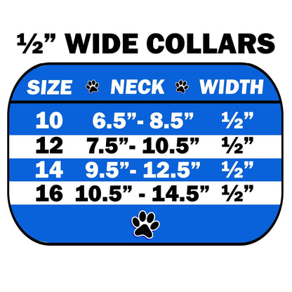 Collar de cocodrilo de diseño para perros, cachorros y mascotas, "Wichita Plain 1/2" Wide"