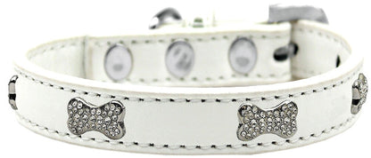 Dog, Puppy & Pet Premium Collar, "Clear Crystal Bone"