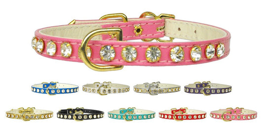 Collar para perros, cachorros y mascotas, "Conjunto de joyas de cristal transparente n.° 16"