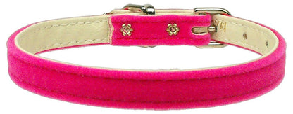 Collar liso para perros, cachorros y mascotas, terciopelo de 3/8"