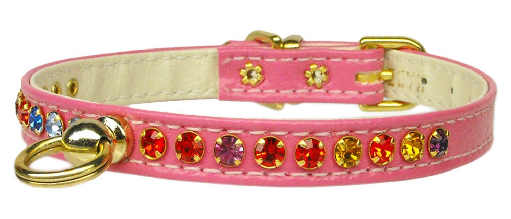 Collar para perros, cachorros y mascotas, "Conjunto de joyas de cristal de confeti de una fila n.° 26"