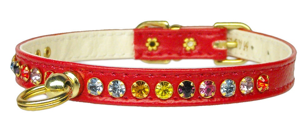 Collar para perros, cachorros y mascotas, "Conjunto de joyas de cristal de confeti de una fila n.° 26"