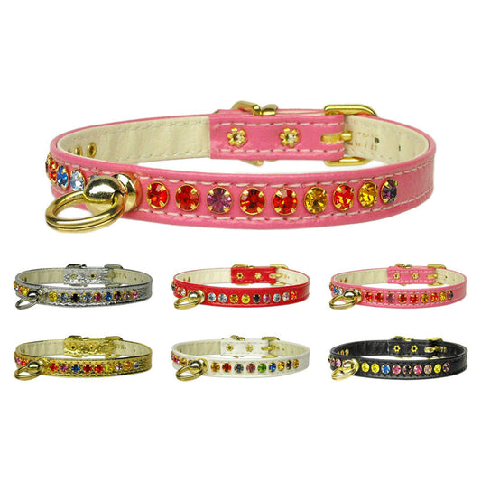 Collar para perros, cachorros y mascotas, "Conjunto de joyas de cristal de confeti de una fila n.° 26"