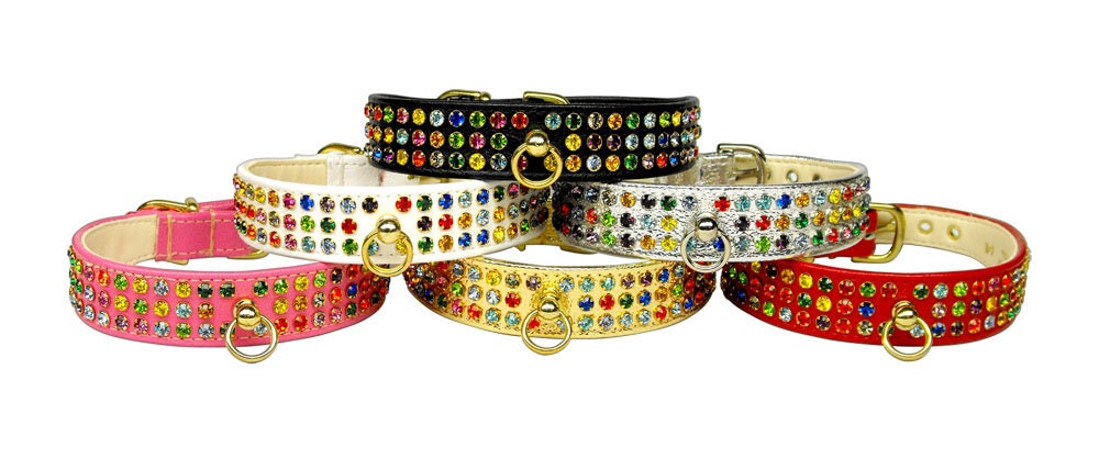 Collar para perros, cachorros y mascotas, "Conjunto de joyas de confeti de tres filas Mardi Gras"